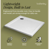 Modern Square Shower Tray, 40mm Profile - Choice of Size and Colour