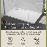 Balterley Shower Tray Modern Rectangular 40mm Profile Slimline, White or Grey - Multiple Sizes Available