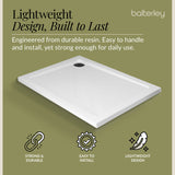 Balterley Shower Tray Modern Rectangular 40mm Profile Slimline, White or Grey - Multiple Sizes Available
