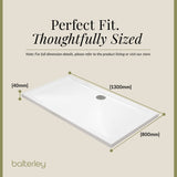 Balterley Shower Tray Modern Rectangular 40mm Profile Slimline, White or Grey - Multiple Sizes Available