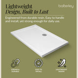 Balterley Shower Tray Modern Rectangular 40mm Profile Slimline, White or Grey - Multiple Sizes Available