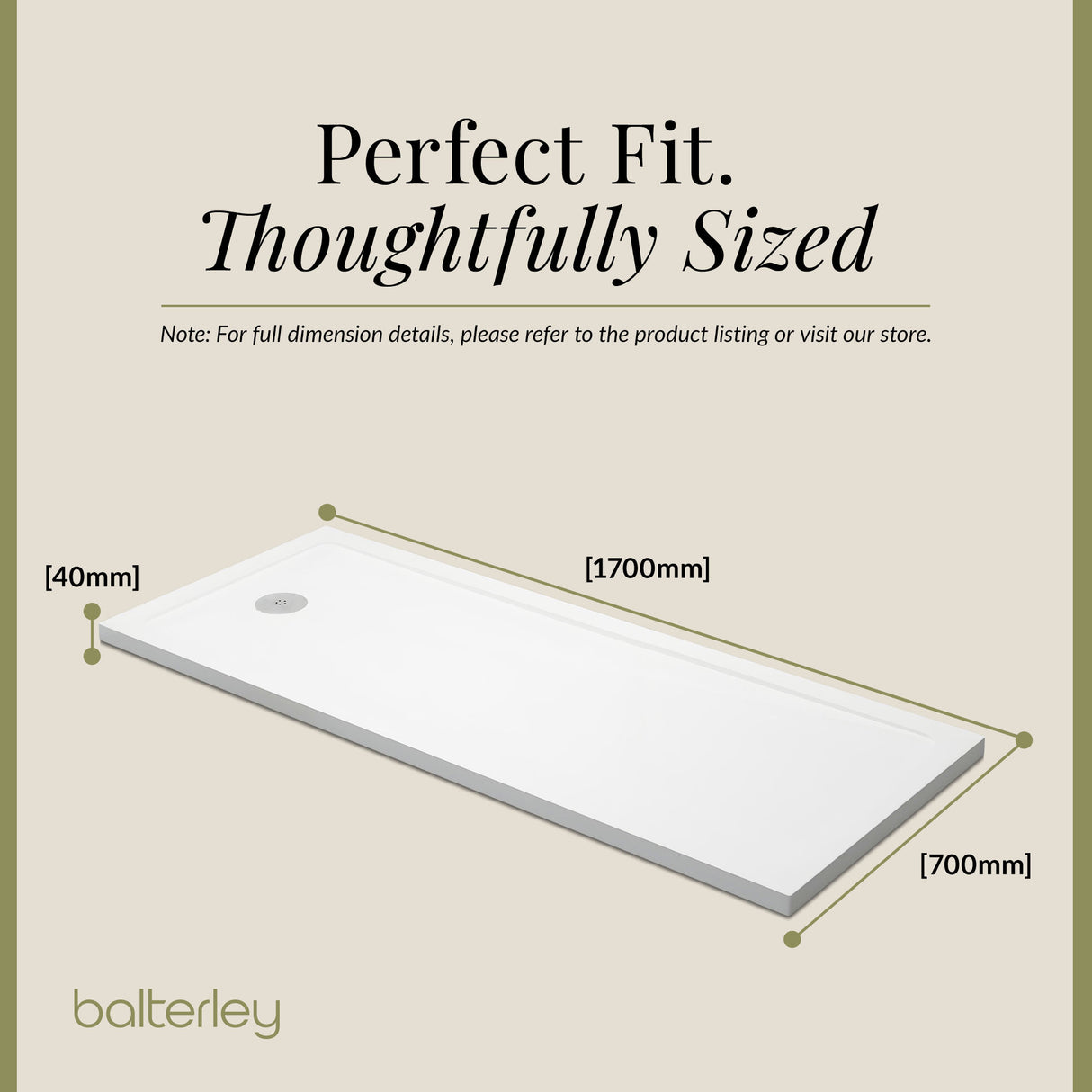 Modern Bathroom 40mm Profile Bath Replacement Shower Tray - 1700 x 700mm