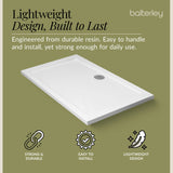 Balterley Shower Tray Modern Rectangular 40mm Profile Slimline, White or Grey - Multiple Sizes Available