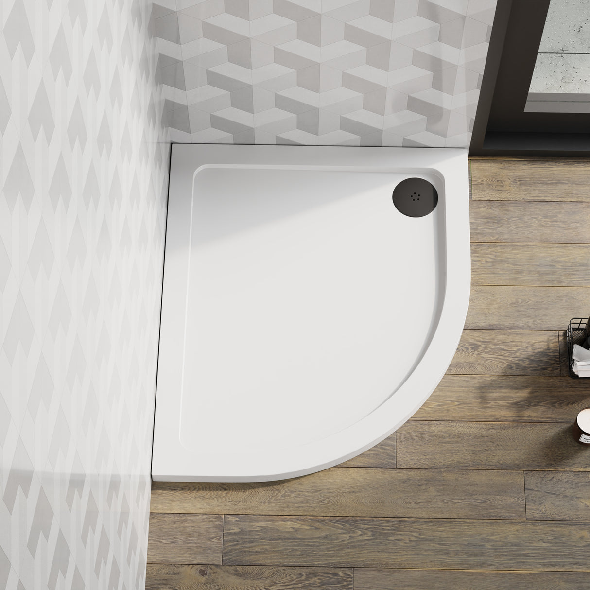Modern Offset Quadrant Shower Tray  - Left or Right Hand - Choice of Size and Finish