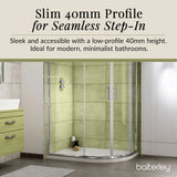 Modern Offset Quadrant Shower Tray  - Left or Right Hand - Choice of Size and Finish