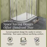 Modern Offset Quadrant Shower Tray  - Left or Right Hand - Choice of Size and Finish