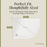 Modern Offset Quadrant Shower Tray  - Left or Right Hand - Choice of Size and Finish