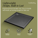 Modern Square Shower Tray, 40mm Profile - Choice of Size and Colour