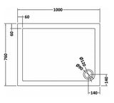 Balterley Shower Tray Modern Rectangular 40mm Profile Slimline, White or Grey - Multiple Sizes Available