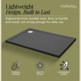 Balterley Shower Tray Modern Rectangular 40mm Profile Slimline, White or Grey - Multiple Sizes Available