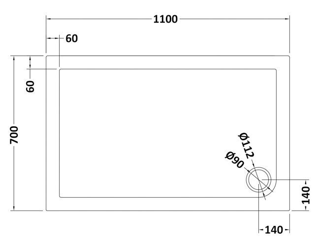 Balterley Shower Tray Modern Rectangular 40mm Profile Slimline, White or Grey - Multiple Sizes Available