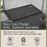Balterley Shower Tray Modern Rectangular 40mm Profile Slimline, White or Grey - Multiple Sizes Available