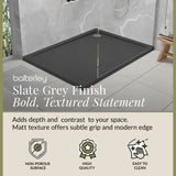 Balterley Shower Tray Modern Rectangular 40mm Profile Slimline, White or Grey - Multiple Sizes Available