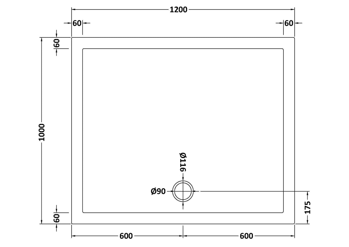 Balterley Shower Tray Modern Rectangular 40mm Profile Slimline, White or Grey - Multiple Sizes Available