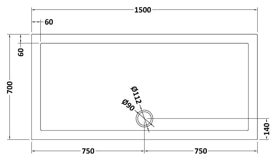 Balterley Shower Tray Modern Rectangular 40mm Profile Slimline, White or Grey - Multiple Sizes Available