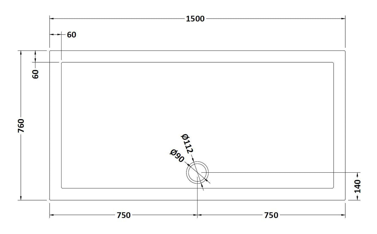 Balterley Shower Tray Modern Rectangular 40mm Profile Slimline, White or Grey - Multiple Sizes Available