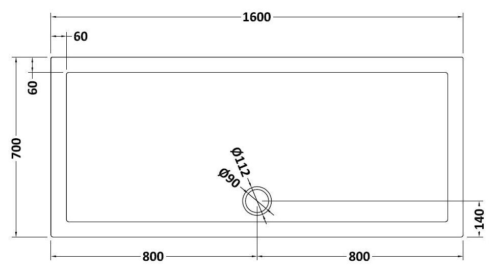 Balterley Shower Tray Modern Rectangular 40mm Profile Slimline, White or Grey - Multiple Sizes Available
