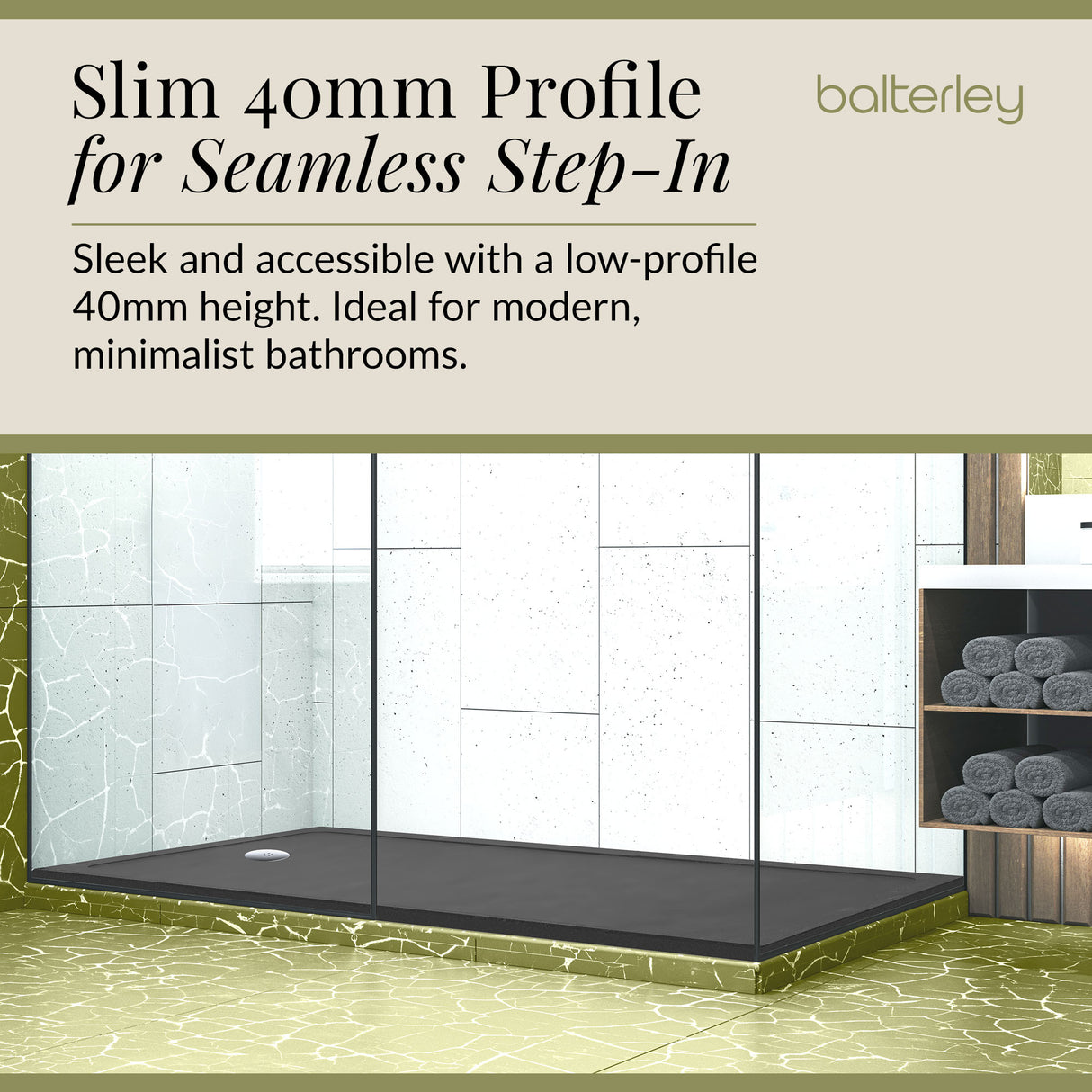 Modern Bathroom 40mm Profile Bath Replacement Shower Tray - 1700 x 700mm