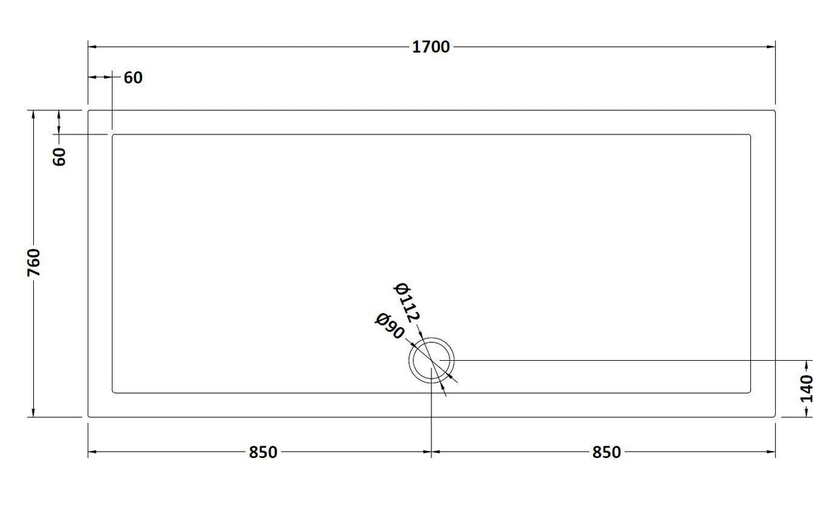 Balterley Shower Tray Modern Rectangular 40mm Profile Slimline, White or Grey - Multiple Sizes Available