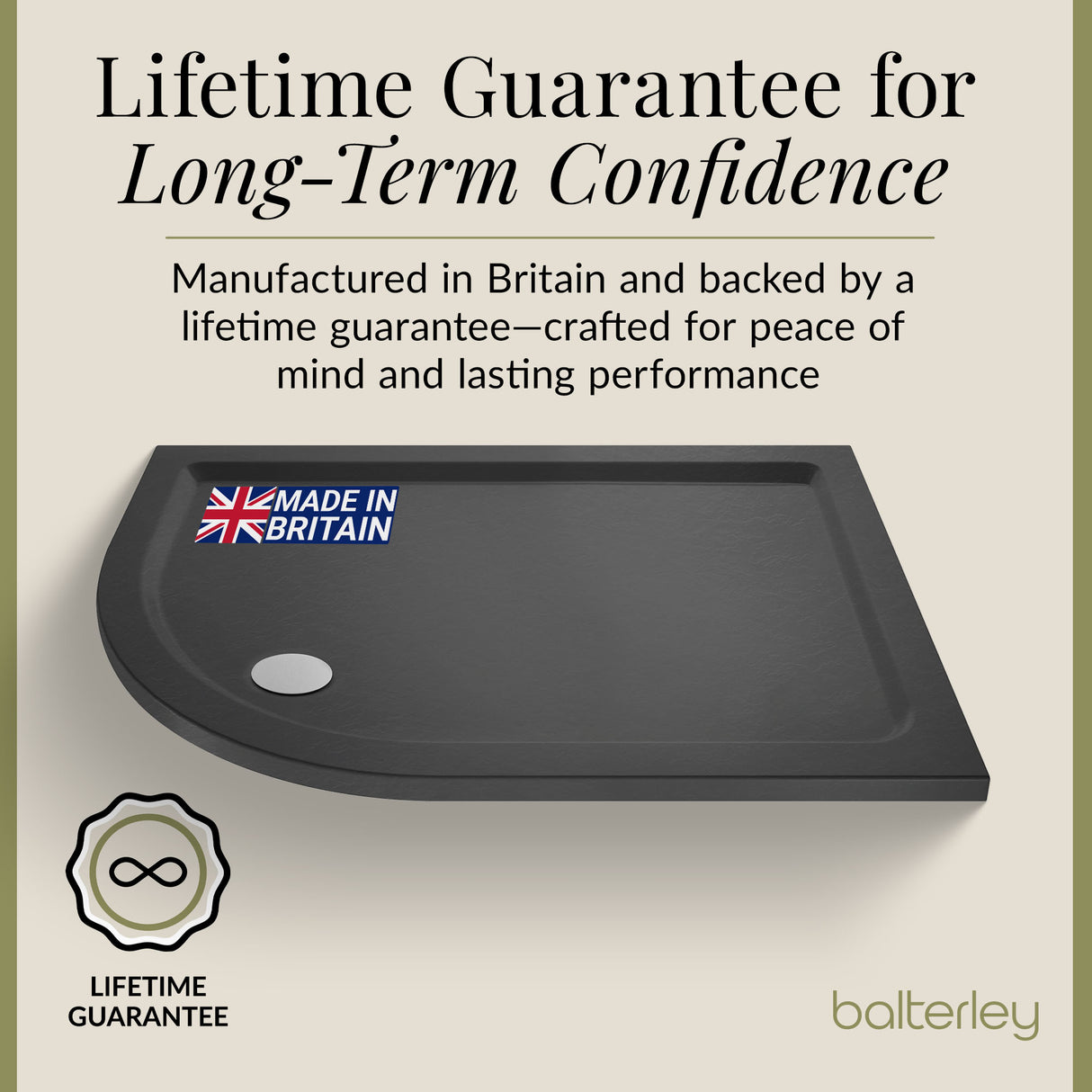 Quadrant Shower Tray, 40mm Profile Design - Choice of Size and Colour