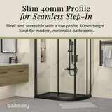 Modern Offset Quadrant Shower Tray  - Left or Right Hand - Choice of Size and Finish