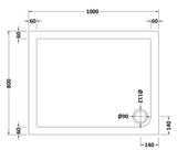 Slip Resistant Slimline Rectangular Shower Tray - Choice of Size