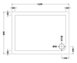 Slip Resistant Slimline Rectangular Shower Tray - Choice of Size