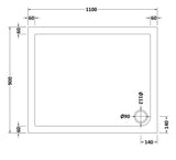 Slip Resistant Slimline Rectangular Shower Tray - Choice of Size