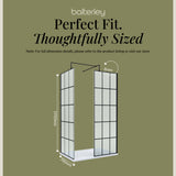 Contemporary 8mm Glass Walk In Wetroom Screens with Matt Black Framed Design and Shower Tray - Choice of Size