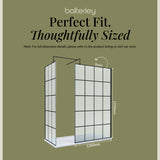 Contemporary 8mm Glass Walk In Wetroom Screens with Matt Black Framed Design and Shower Tray - Choice of Size