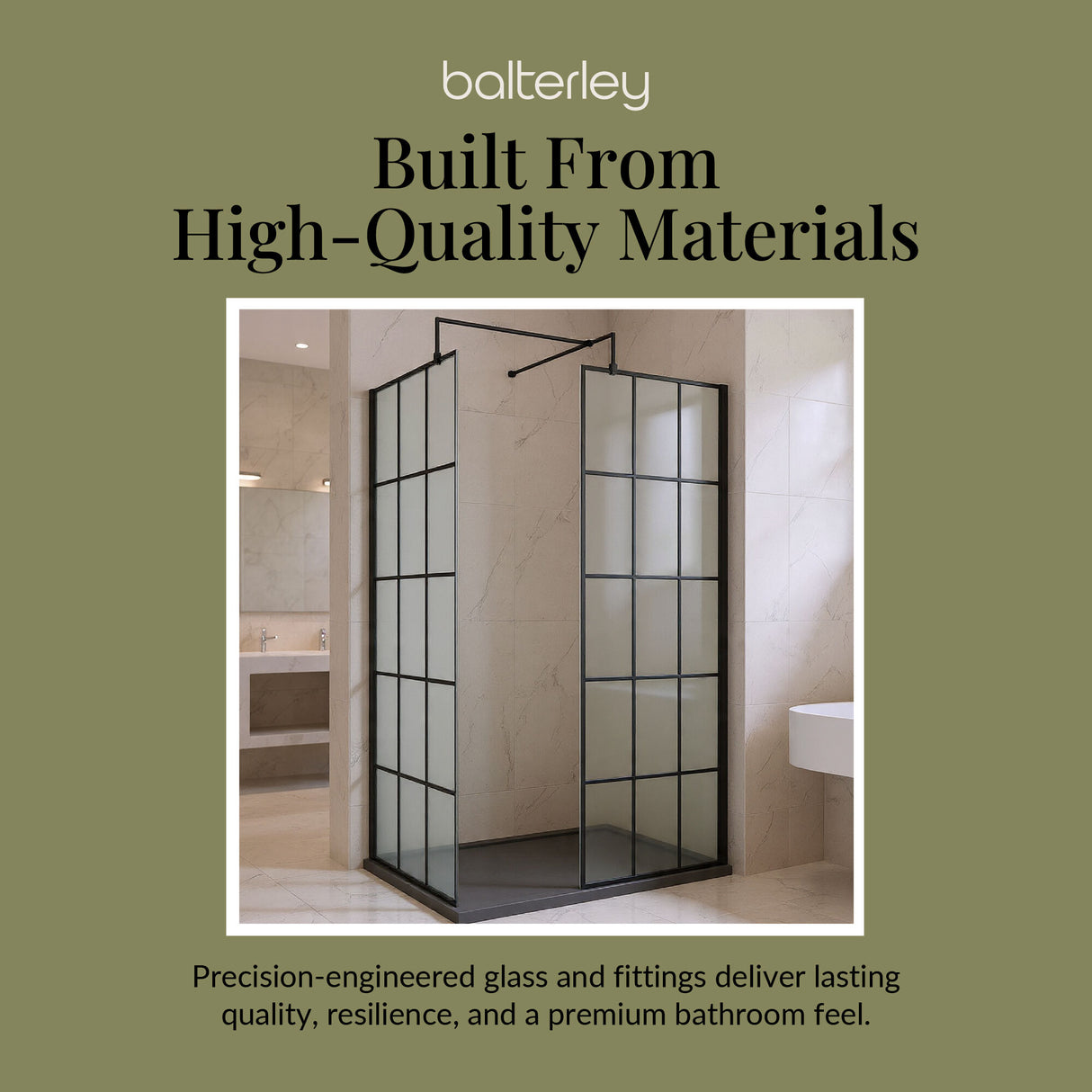 Contemporary 8mm Glass Walk In Wetroom Screens with Matt Black Framed Design and Shower Tray - Choice of Size