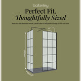 Contemporary 8mm Glass Walk In Wetroom Screens with Matt Black Framed Design and Shower Tray - Choice of Size