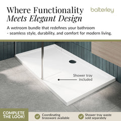 Contemporary 8mm Glass Walk In Wetroom Screen and Hinged Return Screen and Shower Tray - Choice of Size and Finish