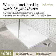 Contemporary 8mm Glass Walk In Wetroom Screen and Hinged Return Screen and Shower Tray - Choice of Size and Finish