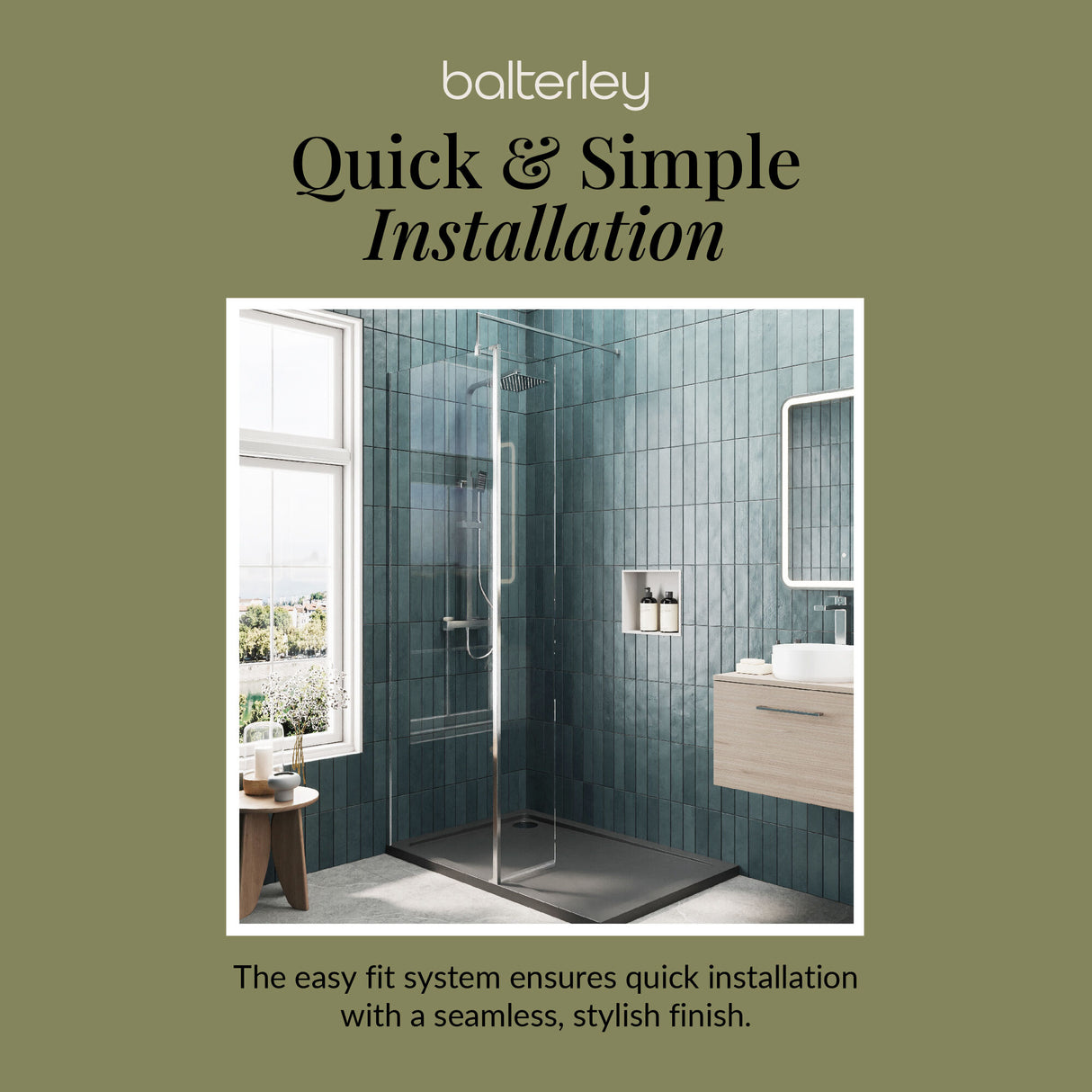Contemporary 8mm Glass Walk In Wetroom Screen and Hinged Return Screen and Shower Tray - Choice of Size and Finish