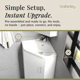 Gloss White Corner Bathroom Cloakroom Vanity Basin Unit - 1 or 2 Door Option