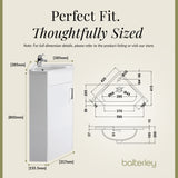 Gloss White Corner Bathroom Cloakroom Vanity Basin Unit - 1 or 2 Door Option