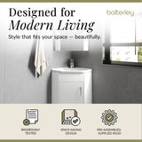 Gloss White Corner Bathroom Cloakroom Vanity Basin Unit - 1 or 2 Door Option