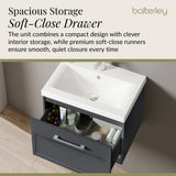 Traditional Wall Hung Vanity Basin Unit with Fireclay Basin - Choice of Size, Colour and Basin Type