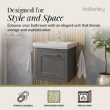 Traditional Wall Hung Vanity Basin Unit with Fireclay Basin - Choice of Size, Colour and Basin Type