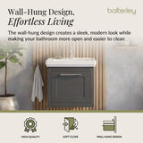 Traditional Wall Hung Vanity Basin Unit with Fireclay Basin - Choice of Size, Colour and Basin Type
