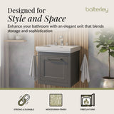 Traditional Wall Hung Vanity Basin Unit with Fireclay Basin - Choice of Size, Colour and Basin Type