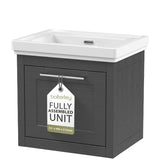 Traditional Wall Hung Vanity Basin Unit with Fireclay Basin - Choice of Size, Colour and Basin Type