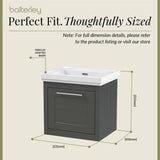 Traditional Wall Hung Vanity Basin Unit with Fireclay Basin - Choice of Size, Colour and Basin Type