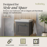 Traditional Wall Hung Vanity Basin Unit with Fireclay Basin - Choice of Size, Colour and Basin Type