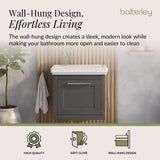 Traditional Wall Hung Vanity Basin Unit with Fireclay Basin - Choice of Size, Colour and Basin Type