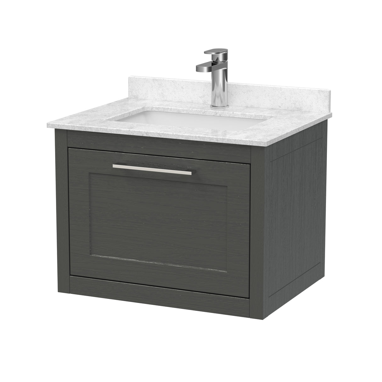 Traditional Bathroom Wall Hung Vanity Unit and Marble Worktop Basin - Choice of Size and Colour