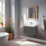 Traditional Bathroom Wall Hung Vanity Unit and Marble Worktop Basin - Choice of Size and Colour