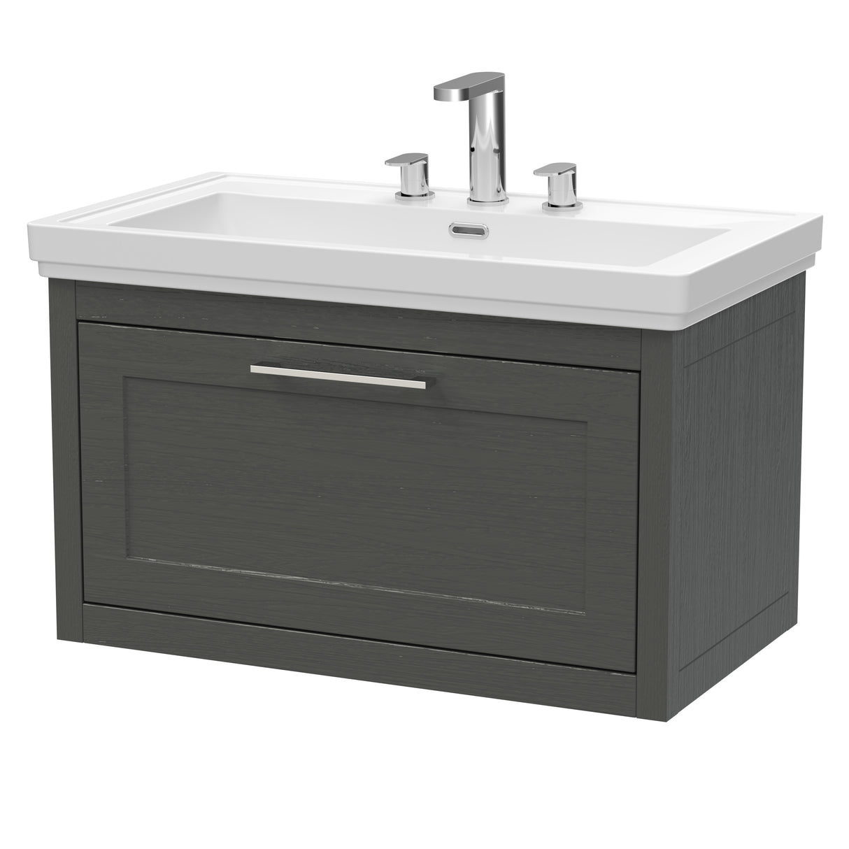 Traditional Wall Hung Vanity Basin Unit with Fireclay Basin - Choice of Size, Colour and Basin Type