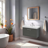 Traditional Wall Hung Vanity Basin Unit with Fireclay Basin - Choice of Size, Colour and Basin Type